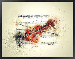 Постер Скрипка и ноты