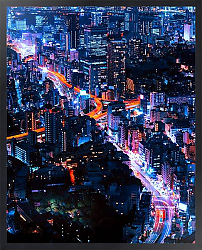 Постер Ночные огни большого города, Токио, Япония