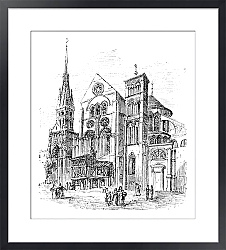 Постер Notre-Dame-en-Vaux church, Chalons-en-Champagne, France vintage engraving