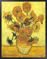 Постер Ван Гог Винсент (Vincent Van Gogh) Натюрморт: пятнадцать подсолнухов в вазе, 1889 Последний вариант