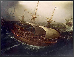 Постер Врум Корнелис Dutch Battleship in a Storm