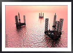 Постер Три нефтяные платформы