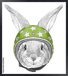 Постер Портрет кролика со шлемом