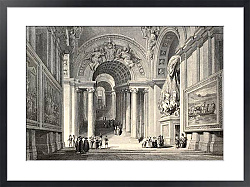 Постер Royal Staircase in Vatican City. Original, created by W. L. Leitch and E. Challis, published in, Ita