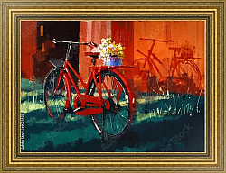 Постер Велосипед с цветами