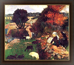 Постер Гоген Поль (Paul Gauguin) Бретонская пастушка