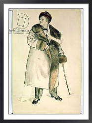 Постер Кустодиев Борис Portrait of the Opera Singer Feodor Ivanovich Chaliapin 1920-21