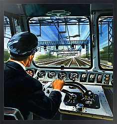 Постер Школа: Английская 20в. Driving an electric train