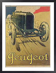 Постер Винсент Рене Poster advertising a Peugeot Racing Car, c.1918