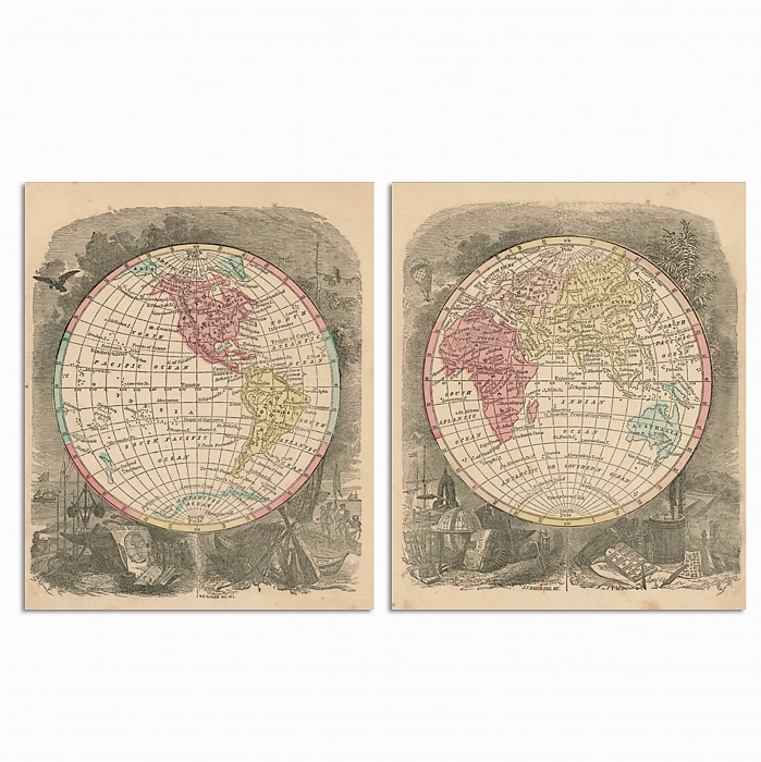 Карта мира представленная полушариями (оригинал). Дополнительное изображение