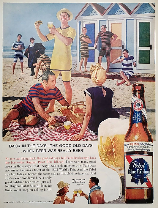 Оригинальная рекламная иллюстрация, США.  Beer Rabst Blue Ribbon. Дополнительное изображение