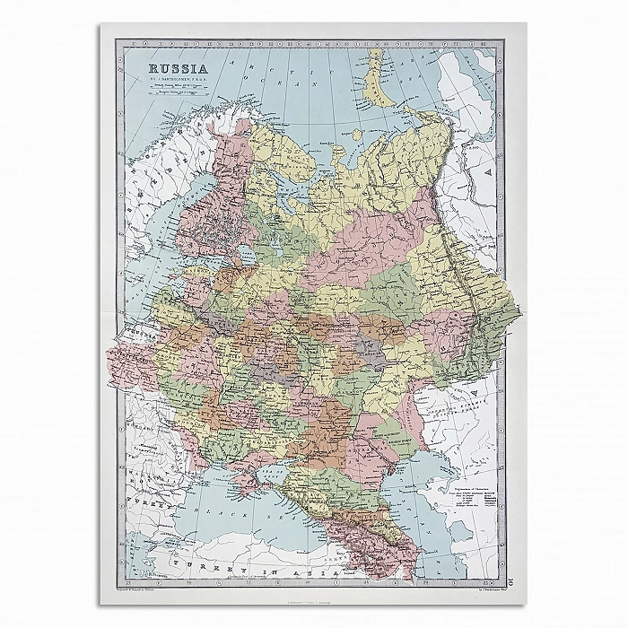 Карта Европейской части России (оригинал), Великобритания, 1870г.. Дополнительное изображение