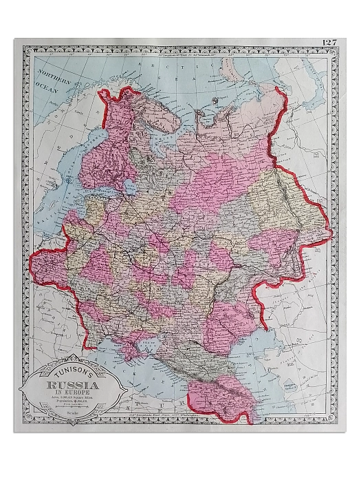 Подлинная географическая карта Европейской части России. Дополнительное изображение