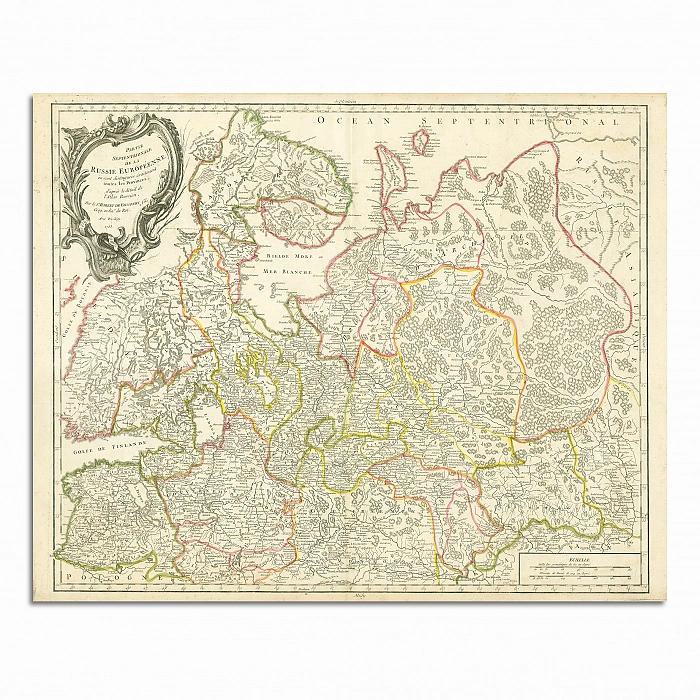 Карта Европейской части России (оригинал), Франция, 1753 г. Дополнительное изображение