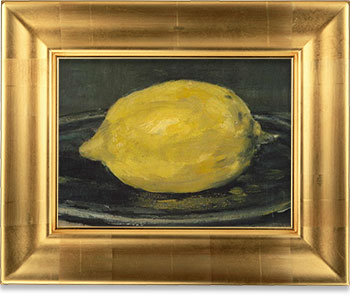 Копия картины Мане в золотой багетной раме на холсте