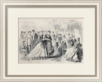 Springtime fashion 1868 in Paris. Original, created by Pauquet, published on L'Illustration, Journal