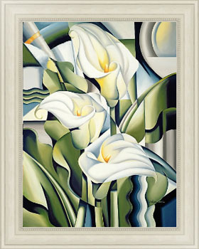 Абстрактная картина с лилиями Абель Кэтрин в раме 667.M70.725