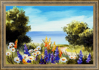 Картина Цветы возле моря
