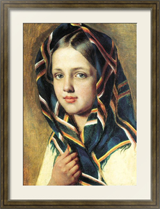 Картина под стеклом Девушка в платке 