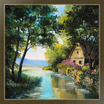 Картина на холсте Дом у реки