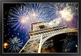 Постер Эйфелева башня с фейерверками