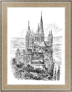 Постер Cathedral of St. George, Limburg-On-The-Lahn vintage engraving