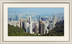 Картина под стеклом Китай. Небоскребы Гонконга