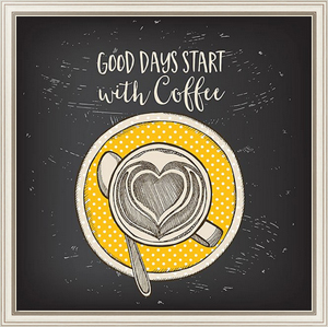 Постер Good days start with coffee
