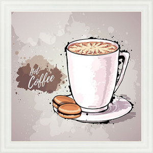 Постер Иллюстрация с высокой кружкой кофе