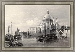 Постер Santa Maria della Salute basilica, Venice, Italy. Original, created by W. L. Leitch and J. Radaway
