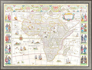 Ретро-постер Карта Африки, Willem Blaeu, 1640
