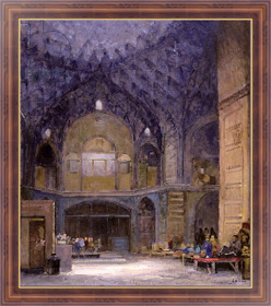 Картина в раме Nineteenth century Bazaar at Kashan, Браун Боб