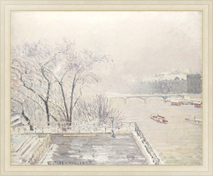 Картина на холсте Лувр под снегом