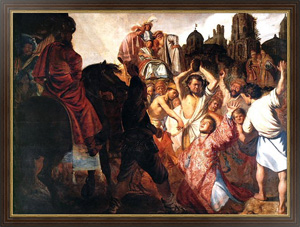 Картина в раме Побиение камнями св. Стефана