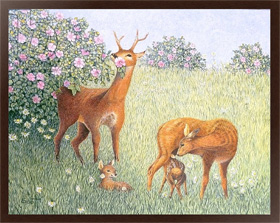 Картина для интерьера Deer Family, Скотт Пэт
