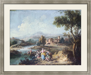 Репродукция картины Пейзаж с группой рыбачащих людей