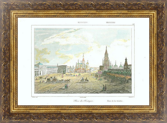 Копия гравюры с красной площадью в Москве