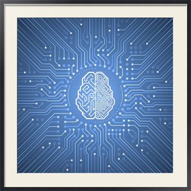 Постер под стеклом Кибернетический мозг