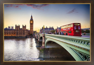 Картина в раме Великобритания, Лондон. Классический вид на Вестминстерский мост