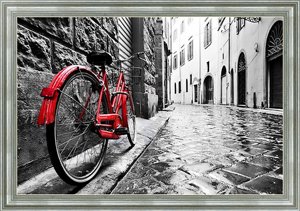 Постер на холсте Красный велосипед