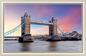 Картина в раме Англия, Лондон. Тауэрский мост на рассвете