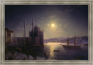 Картина в раме лунная ночь на Босфоре