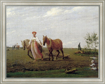 Репродукция картины На пашне. Весна. Середина 1820-х