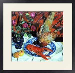 Картина под стеклом Натюрморт. Омар и фазан. 1912