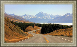 Постер Новая Зеландия. Дорога в горы Кука
