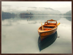 Постер на холсте Лодка на озере Блед