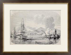 Картина Palermo bombardment in 1860 by Bourbon's fleet and from the Sea castle