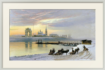 Репродукция картины Переправа через Ангару в Иркутске. 1886