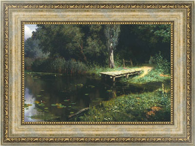 Картина Василия Поленова «Заросший пруд» в раме 744.M70.792