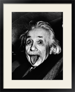 Ретро постер Портрет Эйнштейна в черной раме под стеклом